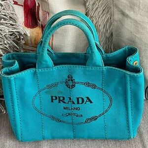 PRADA CANAPA IN A GORGEOUS TEALISH BLUE